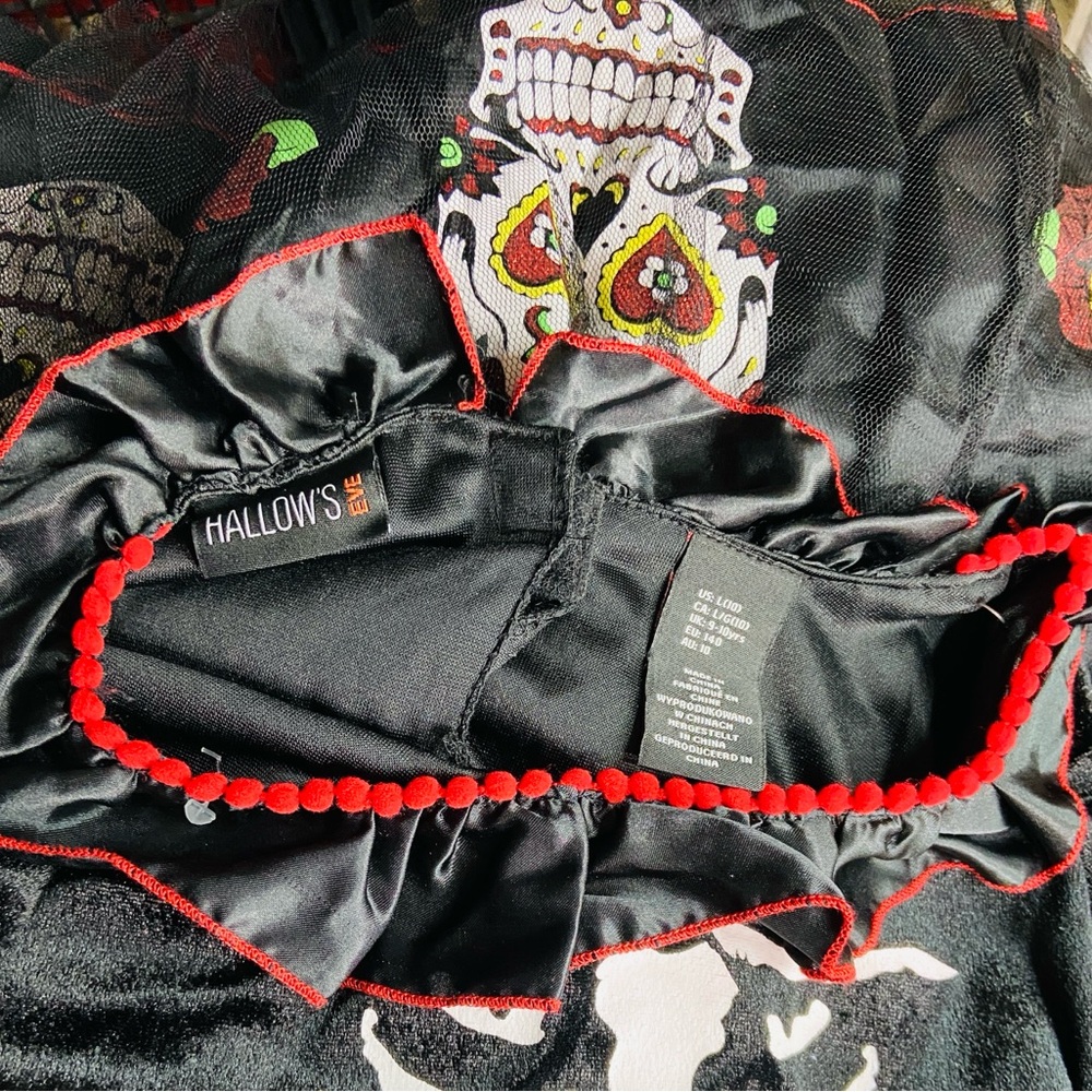HALLOW’S EVE Day of The Dead Tulled
Dress Halloween Costume Girl’s Size Large 10 - Picture 8 of 9